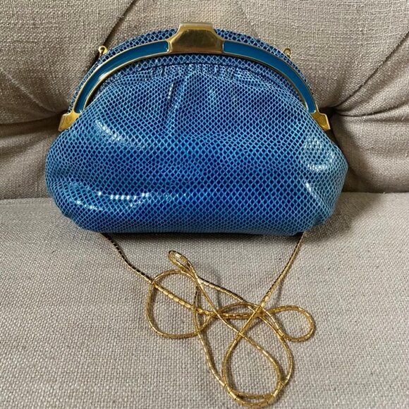Vintage Finesse La Model Python Snakeskin Jeweled Convertible Clutch Purse RARE - Picture 4 of 14